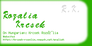 rozalia krcsek business card